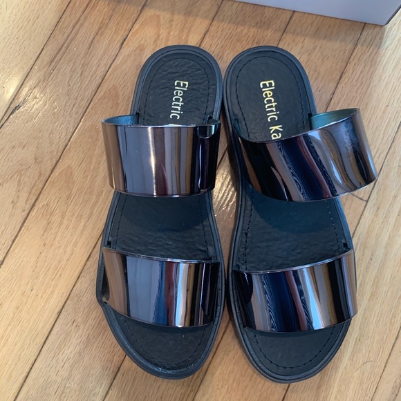 Electric Karma Pewter Grove slip on sandals size 6 - Picture 6 of 11